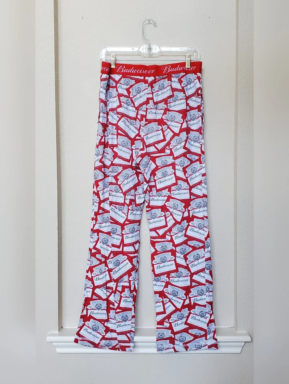 Budweiser Red and White Men's Pajama Pants.  Size Medium